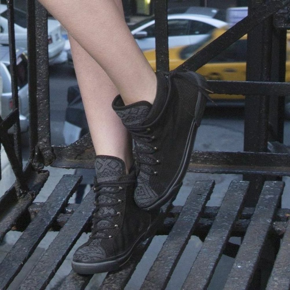 COBRA SOCIETY Black LEAH High Top Leather Sneakers